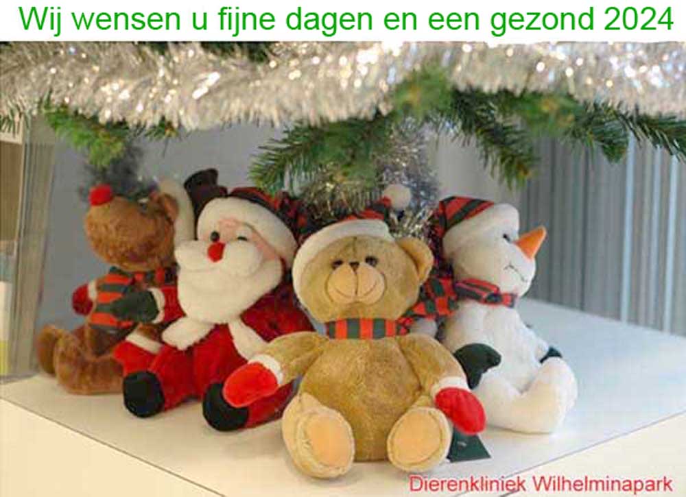 Wij wensen u en uw huisdier fijne feestdagen en een gezond en gelukkig nieuwjaar